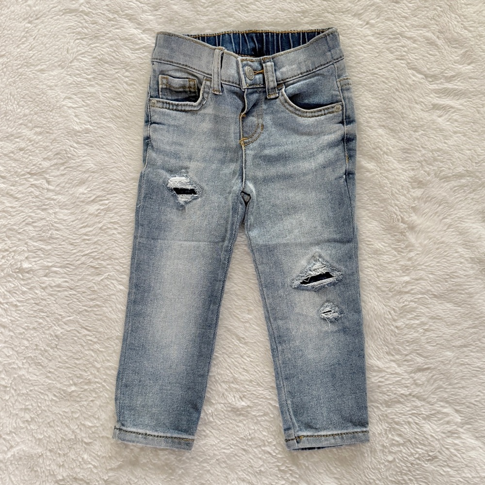 Cat & Jack Distressed Vintage Style Relaxed Fit Ankle Straight Jeans Size 18M